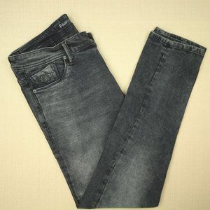 Necked Twistin Slim Twist Jeans Men's Size 36 Mid Rise Washed Black Denim